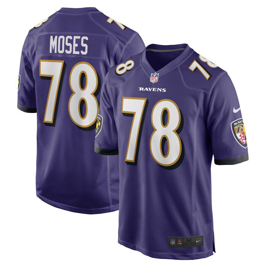Men Baltimore Ravens #78 Morgan Moses Nike Purple Game Player NFL Jersey